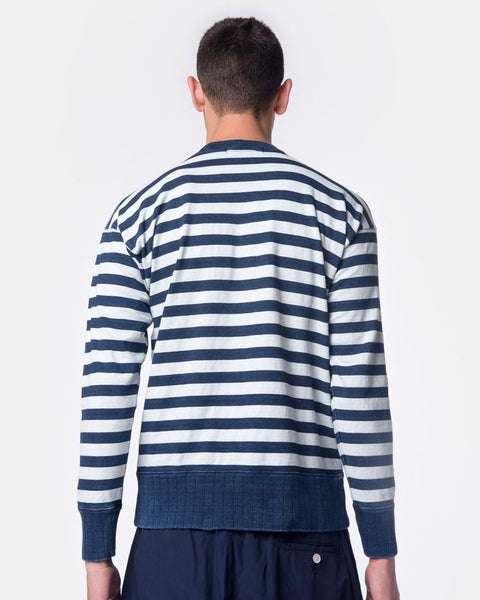 Cotton Stripe Sweatshirt in Indigo Stripe Haversack - Mohawk General Store