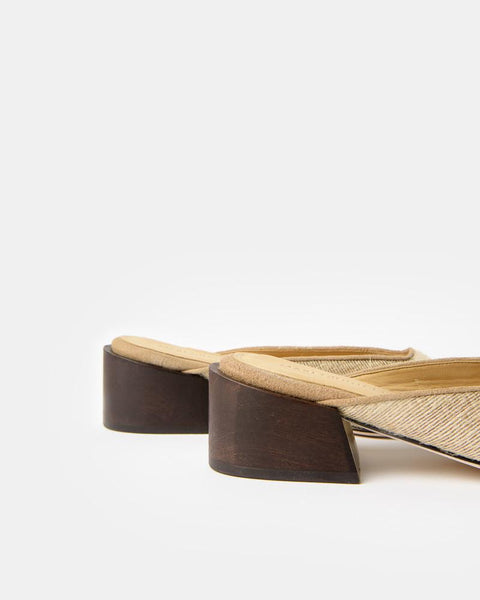 Leblon Mule in Raffia by Mari Giudicelli