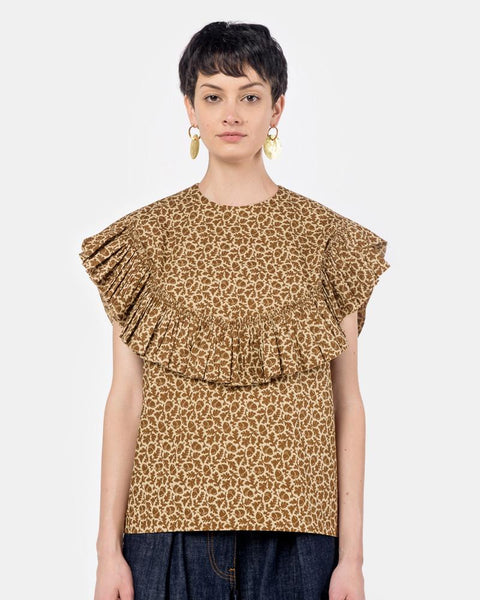 Etta Blouse in Acorn Print by A Détacher at Mohawk General Store
