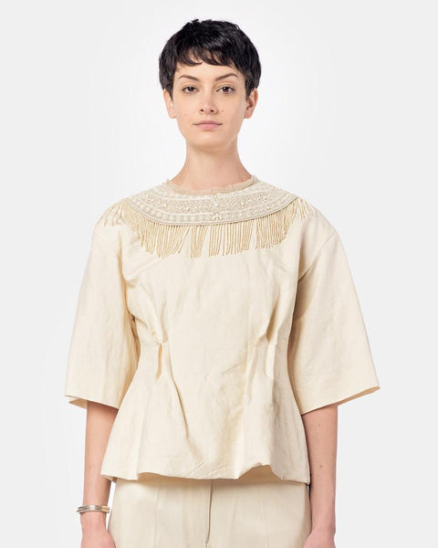 Conder Emb Shirt in Ecru by Dries Van Noten Mohawk General Store