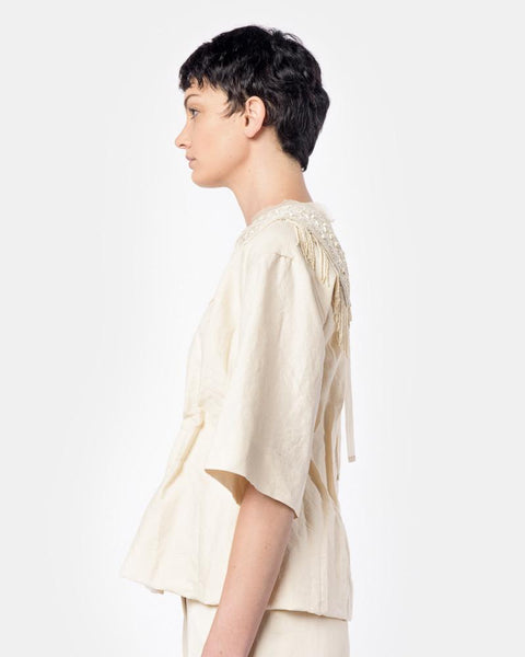 Conder Emb Shirt in Ecru by Dries Van Noten Mohawk General Store