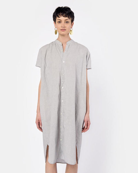 Stripe Long Shirt Dress in Grey Stripe by SMOCK Woman at Mohawk General Store