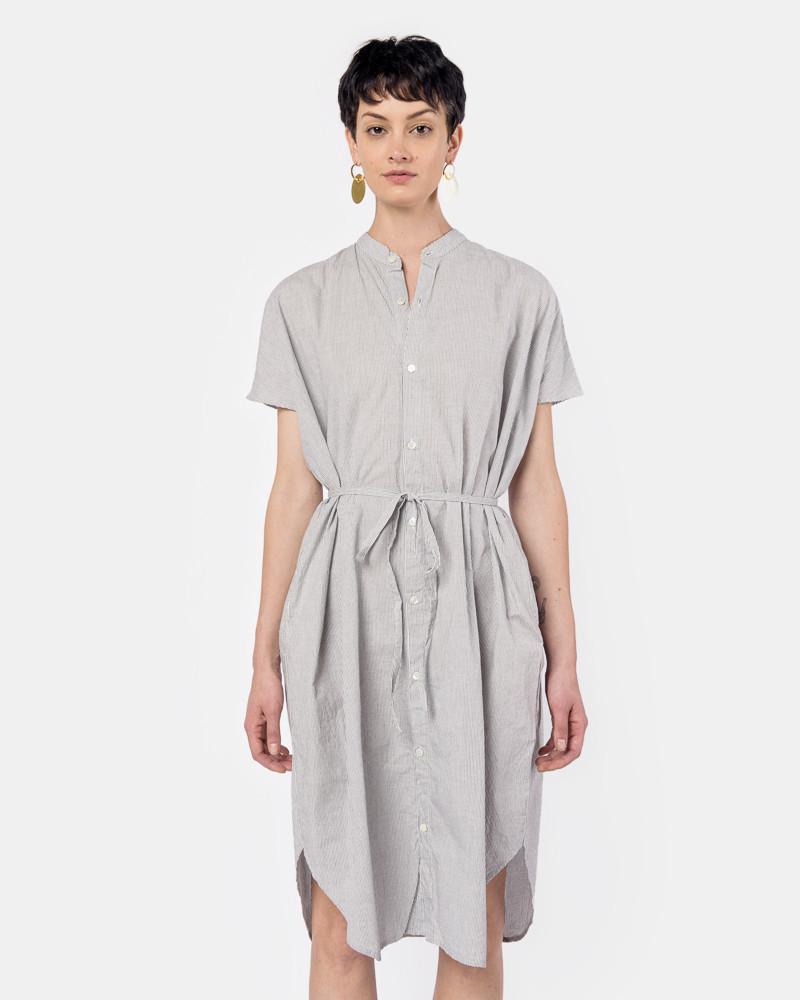 Stripe Long Shirt Dress in Grey Stripe by SMOCK Woman at Mohawk General Store