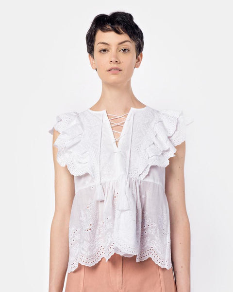 Monroe Top in Blanc by Ulla Johnson at Mohawk General Store