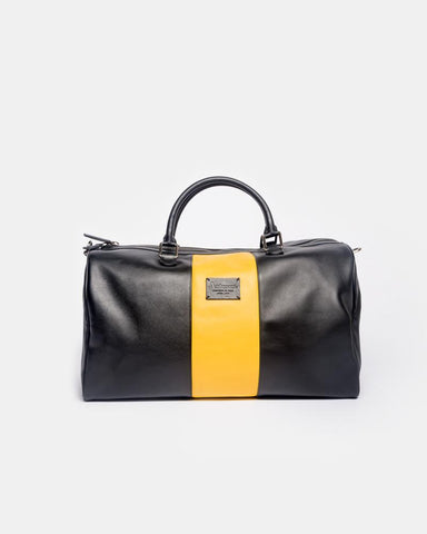 Boston Leather Bicolor Bag in Yellow/Black by Anderson's at Mohawk General Store