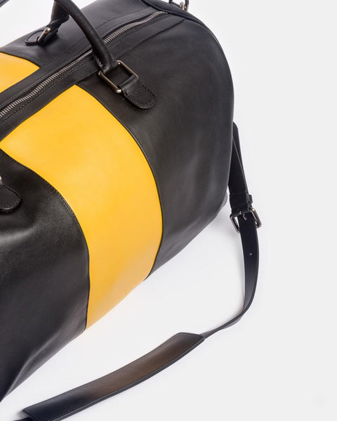 Boston Leather Bicolor Bag in Yellow/Black by Anderson's at Mohawk General Store