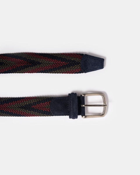 Weave Belt in Red/Olive/Blue by Anderson's at Mohawk General Store