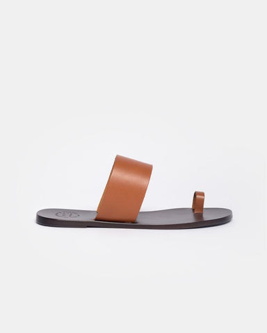 Astrid Flat Sandal in Dark Natural by ATP Atelier at Mohawk General Store