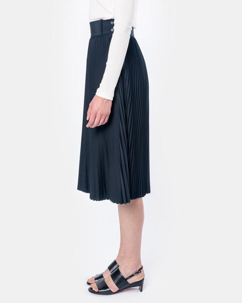 Pleated Skirt in Navy by Hyke at Mohawk General Store