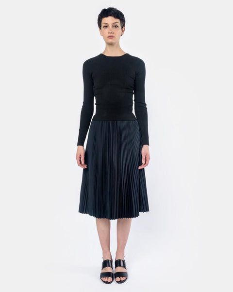 Seamless Rib Scoop Back Sweater in Black by Tibi at Mohawk General Store