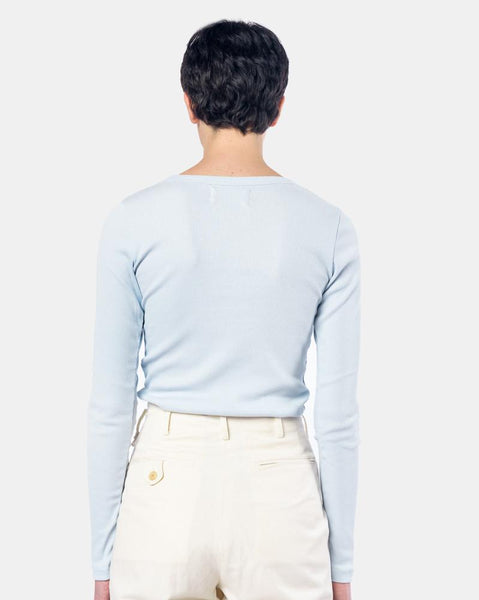 Long Sleeve Tereco Tee in Light Blue by SMOCK Woman at Mohawk General Store