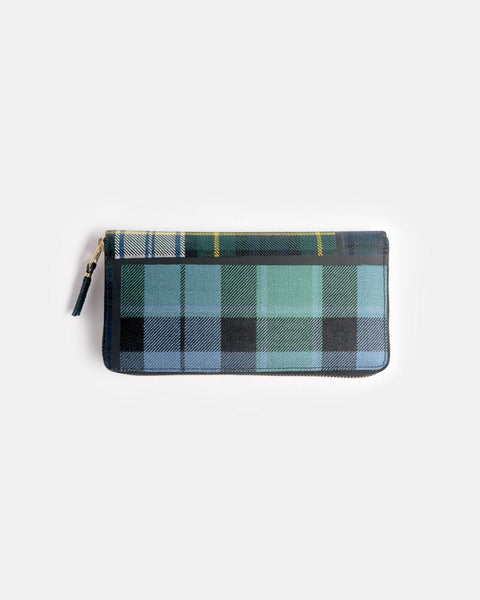 0110TP Long Tartan Patchwork Wallet in Green by Comme des Garçons