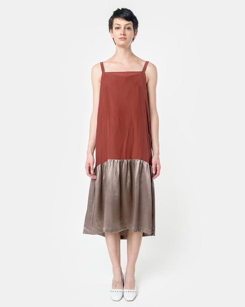 Untitled Dress with Cape in Mauve/Maroon by Delfina Balda at Mohawk General Store