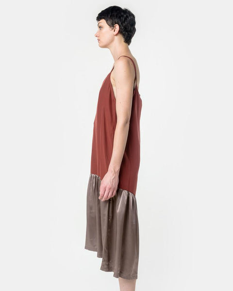 Untitled Dress with Cape in Mauve/Maroon by Delfina Balda at Mohawk General Store