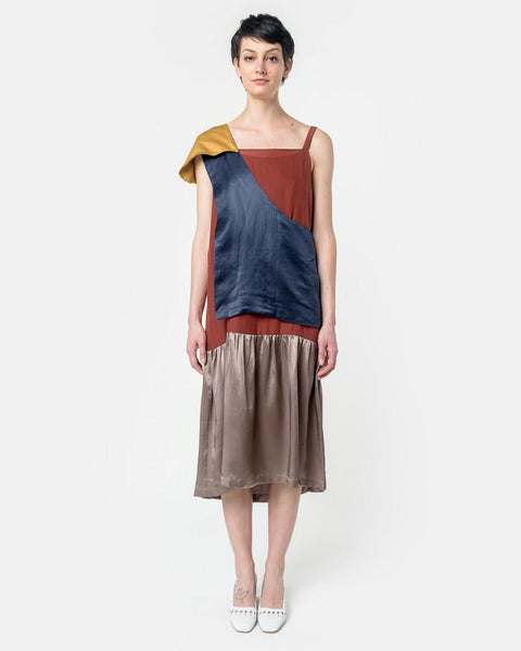Untitled Dress with Cape in Mauve/Maroon by Delfina Balda Mohawk General Store