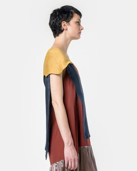 Untitled Dress with Cape in Mauve/Maroon by Delfina Balda Mohawk General Store