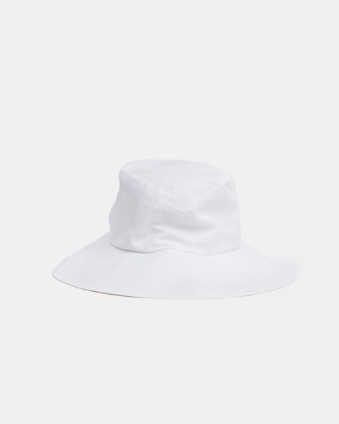 Fisherman Hat in White Linen by Clyde at Mohawk General Store