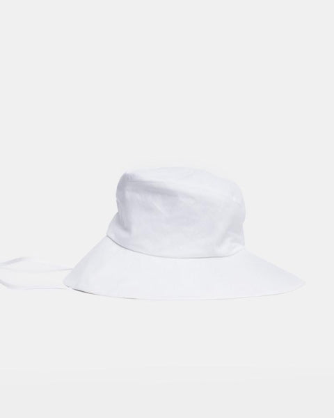 Fisherman Hat in White Linen by Clyde at Mohawk General Store