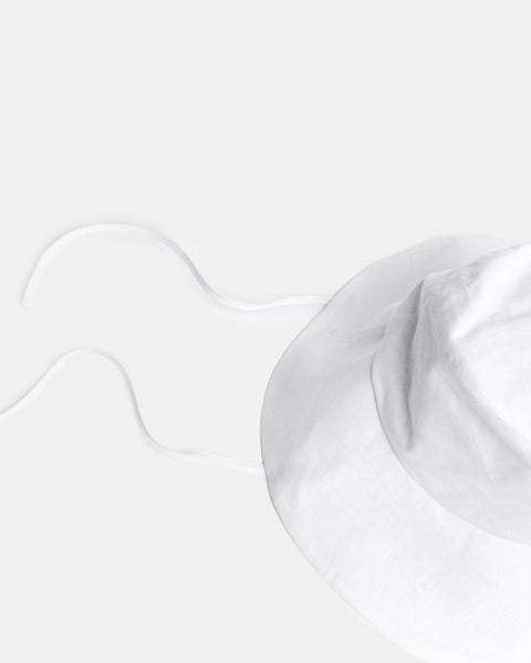 Fisherman Hat in White Linen by Clyde at Mohawk General Store