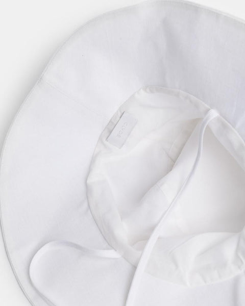 Fisherman Hat in White Linen by Clyde at Mohawk General Store