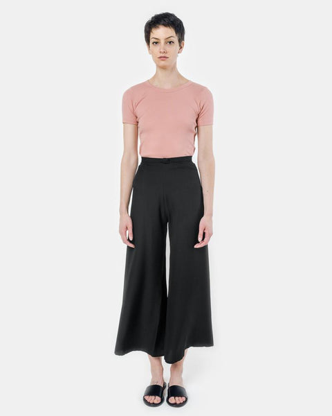 Song Tu Wide Leg Silk Pants in Mulberry Black by Kaarem at Mohawk General Store