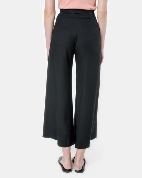 Song Tu Wide Leg Silk Pants in Mulberry Black by Kaarem at Mohawk General Store