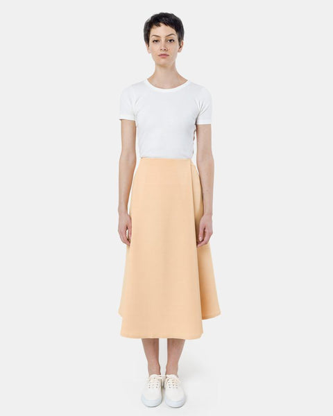 Stream Deep Pleated Midi Skirt in Yellow by Kaarem at Mohawk General Store