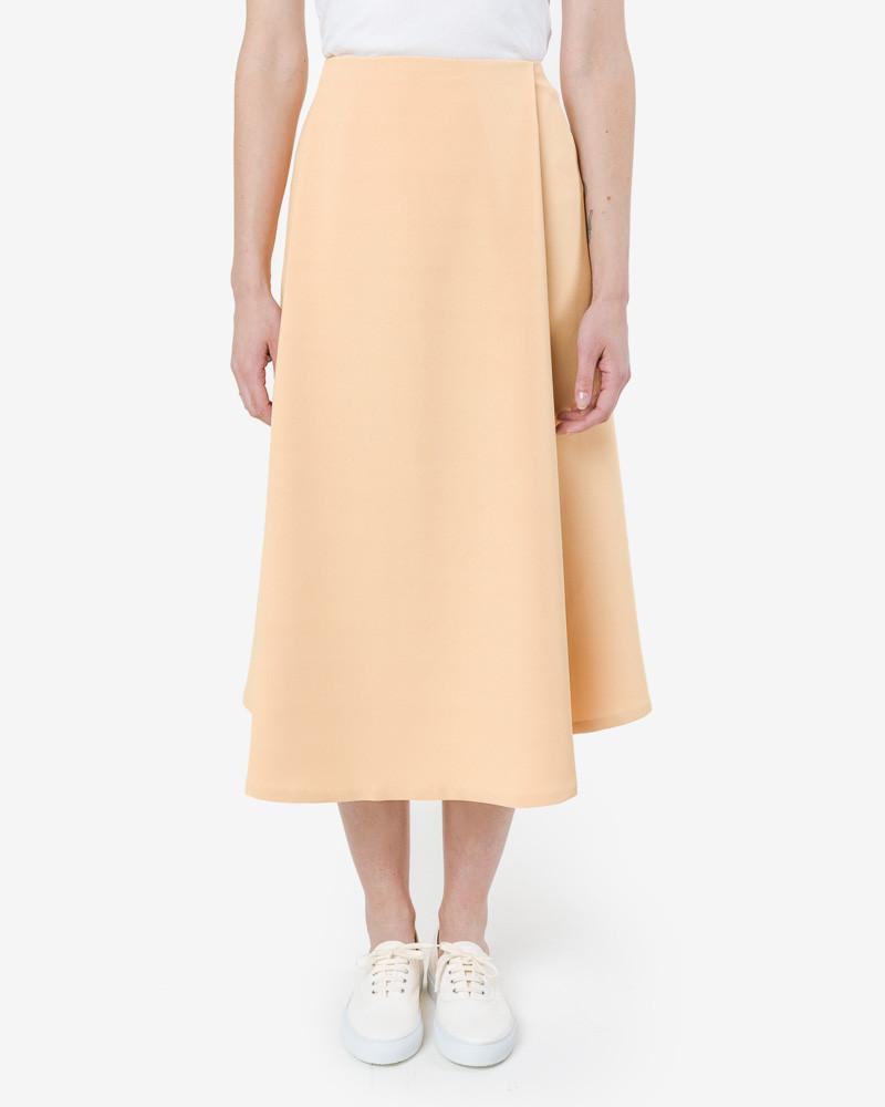 Stream Deep Pleated Midi Skirt in Yellow by Kaarem at Mohawk General Store