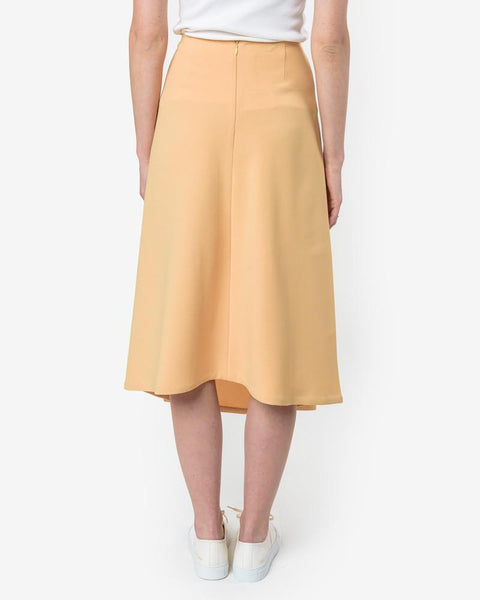 Stream Deep Pleated Midi Skirt in Yellow by Kaarem at Mohawk General Store