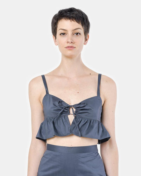 Playa Tank in Navy Paper Cotton by Maryam Nassir Zadeh at Mohawk General Store