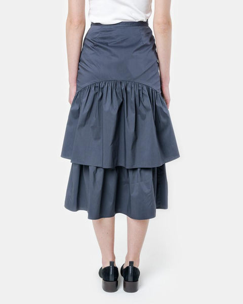 Cala Two Tier Skirt in Navy Cotton by Maryam Nassir Zadeh at Mohawk General Store