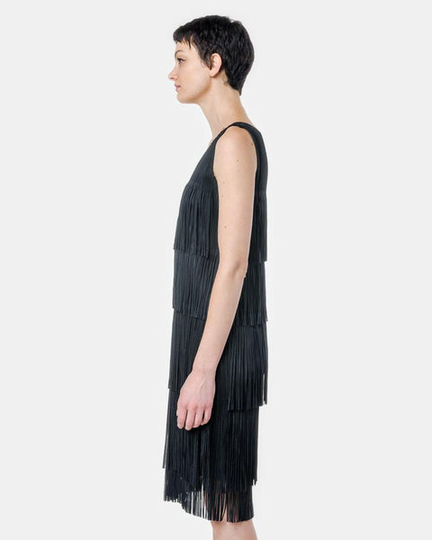 JH796 Fringe Dress in Black by Issey Miyake Pleats Please at Mohawk General Store