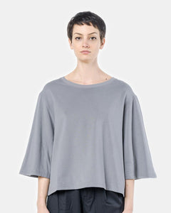Wide Sleeve Top in Grey by SMOCK Woman at Mohawk General Store
