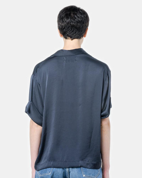 Boyfriend Pajama Shirt in Navy by SMOCK Woman at Mohawk General Store