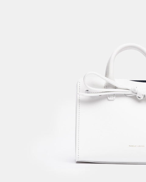 Mini Mini Sun Bag in White/Blue Calf by Mansur Gavriel at Mohawk General Store