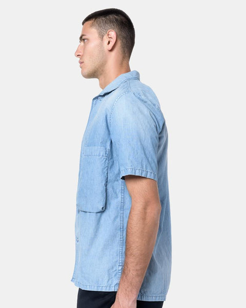 Typewriter Tourist Shirt in Chambray by Nonnative at Mohawk General Store