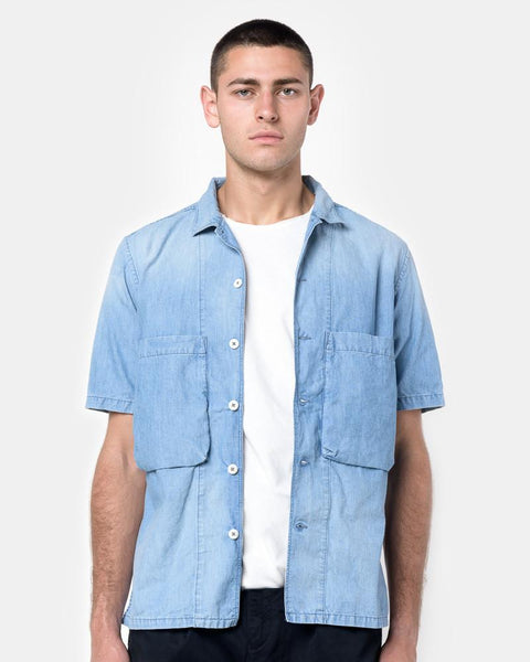 Typewriter Tourist Shirt in Chambray by Nonnative at Mohawk General Store