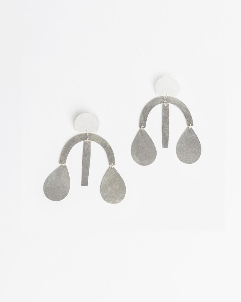 Arc Drop Chandelier Earring in Silver by Annie Costello at Mohawk General Store