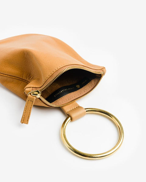 Medium Pouch in Camel with Brass Wrist Ring by Otaat / Myers Collective at Mohawk General Store