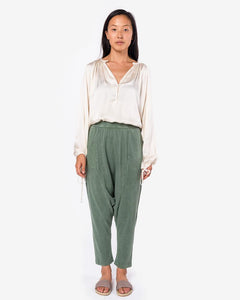 Cropped Slouchy Pant in Army by Raquel Allegra at Mohawk General Store