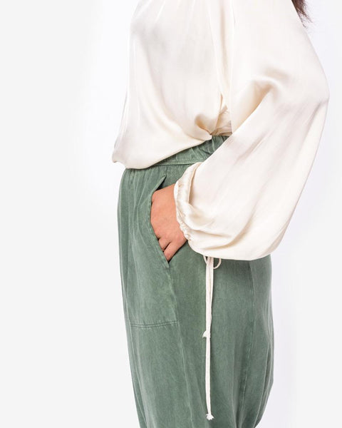 Cropped Slouchy Pant in Army by Raquel Allegra at Mohawk General Store