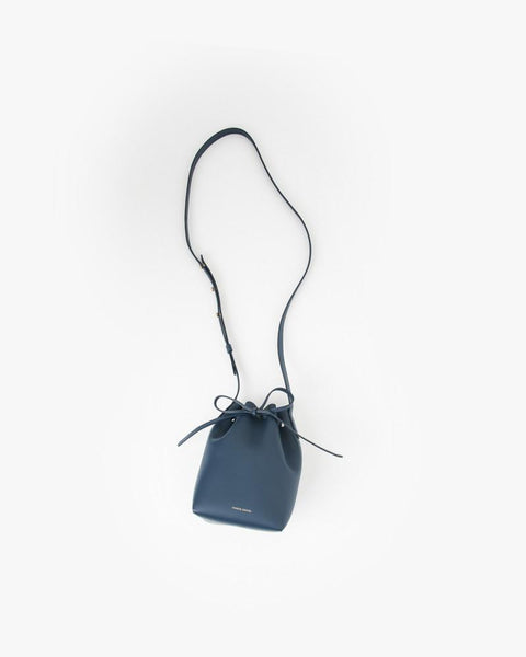 Mini Mini Calf Coated Bucket Bag in Blue by Mansur Gavriel at Mohawk General Store - 3