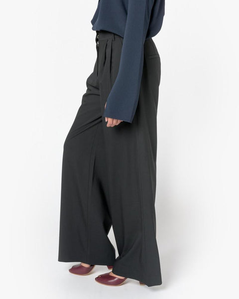 Wool Wide Leg Pant in Black by Tibi at Mohawk General Store - 4