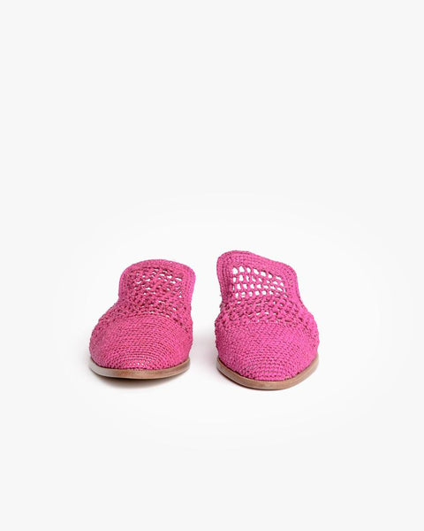 Antes Slide in Fuchsia Rafia by Robert Clergerie at Mohawk General Store