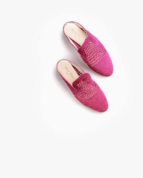 Antes Slide in Fuchsia Rafia by Robert Clergerie at Mohawk General Store