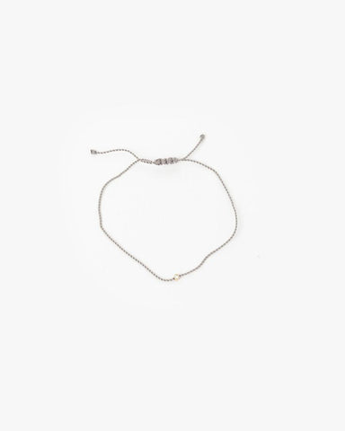 Flirty Cord Bracelet with White Diamond in Light Brown by Hortense at Mohawk General Store - 1