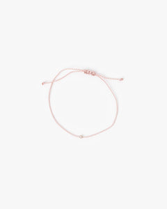 Flirty Cord Bracelet with White Diamond in Baby Pink by Hortense at Mohawk General Store - 1