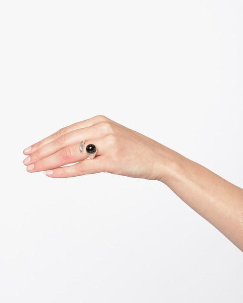 Onyx Snake Ring in Sterling Silver by Sophie Buhai at Mohawk General Store