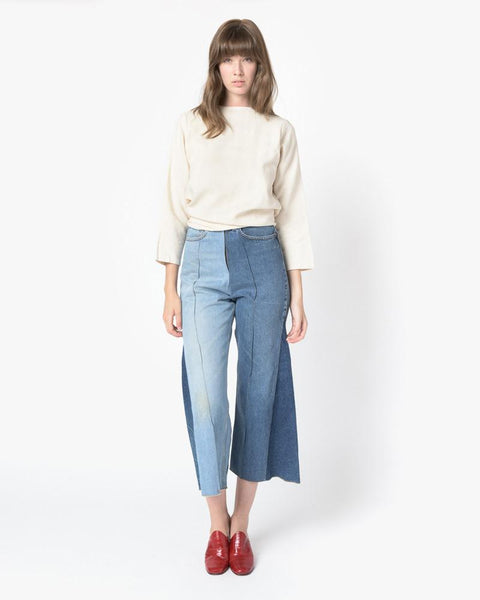 Khue Long Sleeved Layered Top in Cream by Kaarem at Mohawk General Store