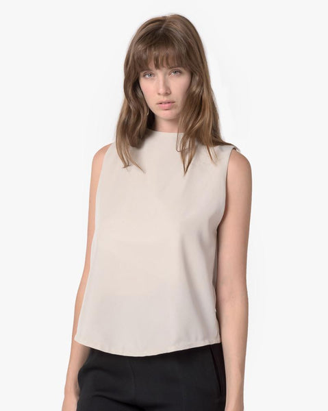 Petal Dropped Arm Tank in Warm White by Kaarem at Mohawk General Store